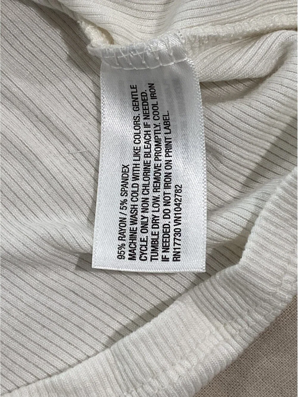 A New Day Womens Cream Ribbed Crew Neck Long Sleeve Top Size XSmall White
